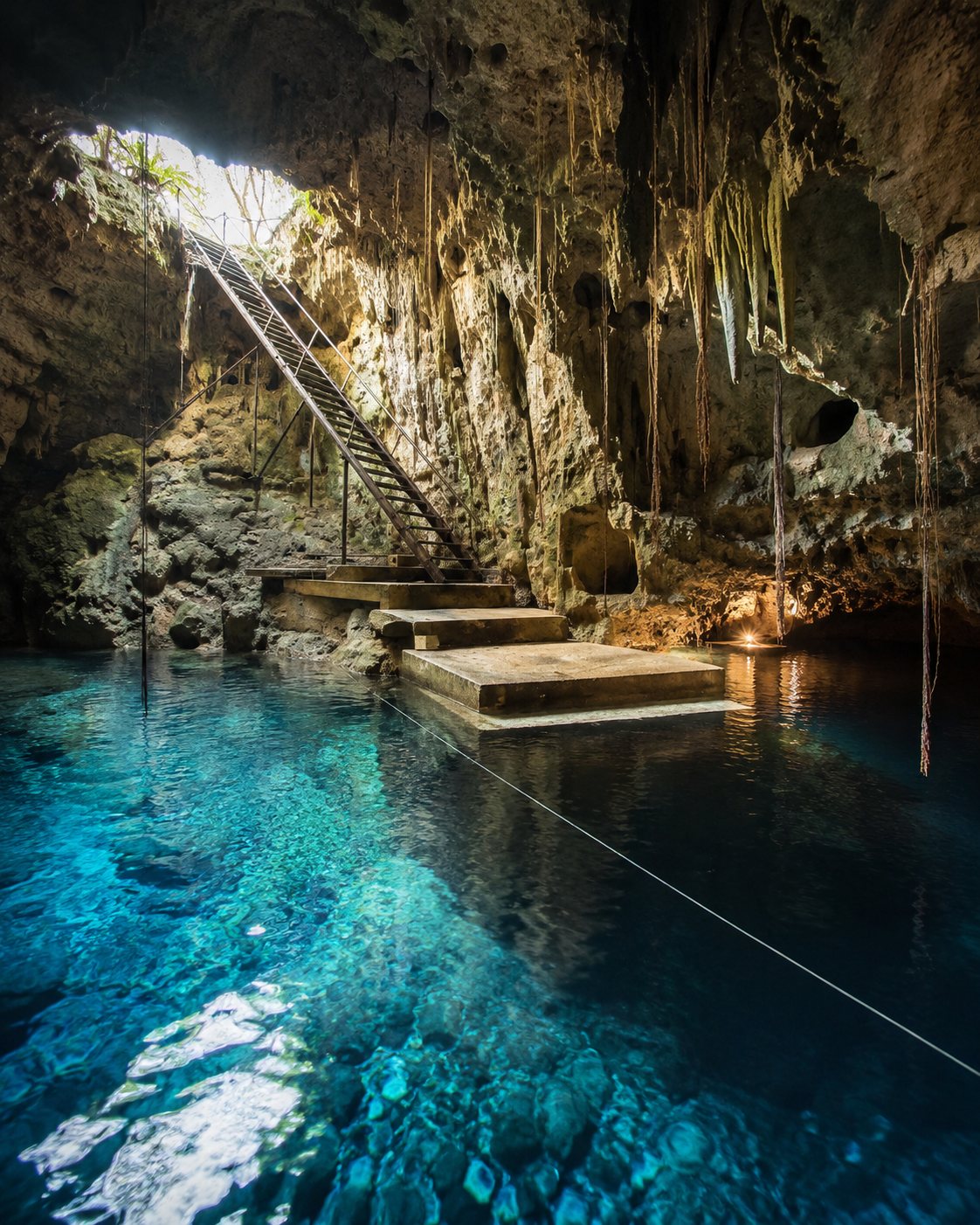 Imagen conceptual del tipo de cenote, no es una fotografía de Bolonchoojol